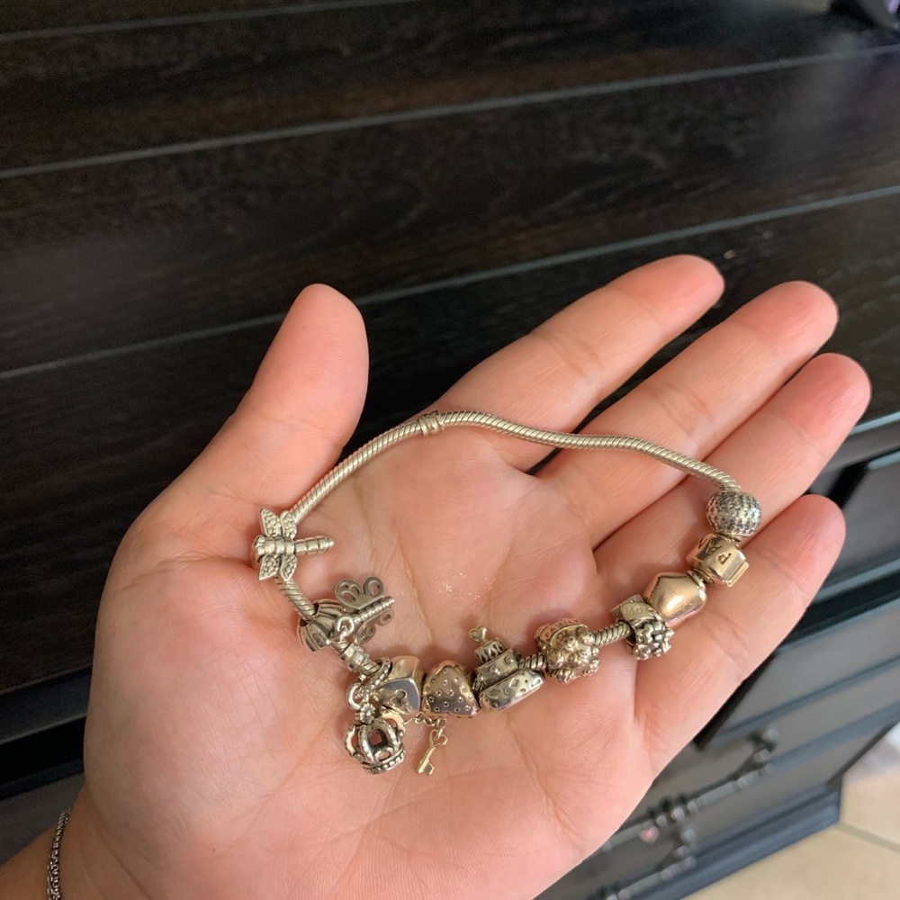 Pandora bracelet with charm rose gold retired